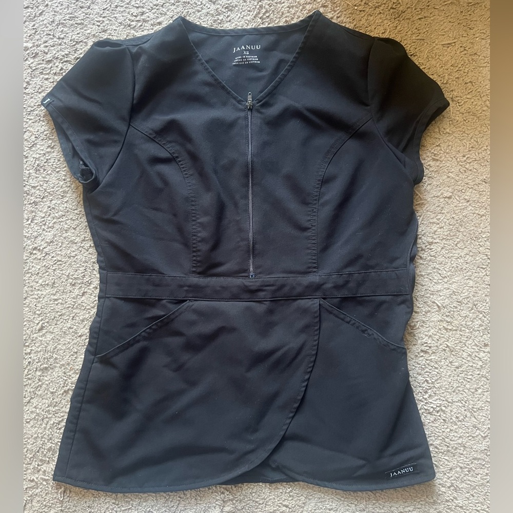 Jaanuu Women's Black Scrub Top